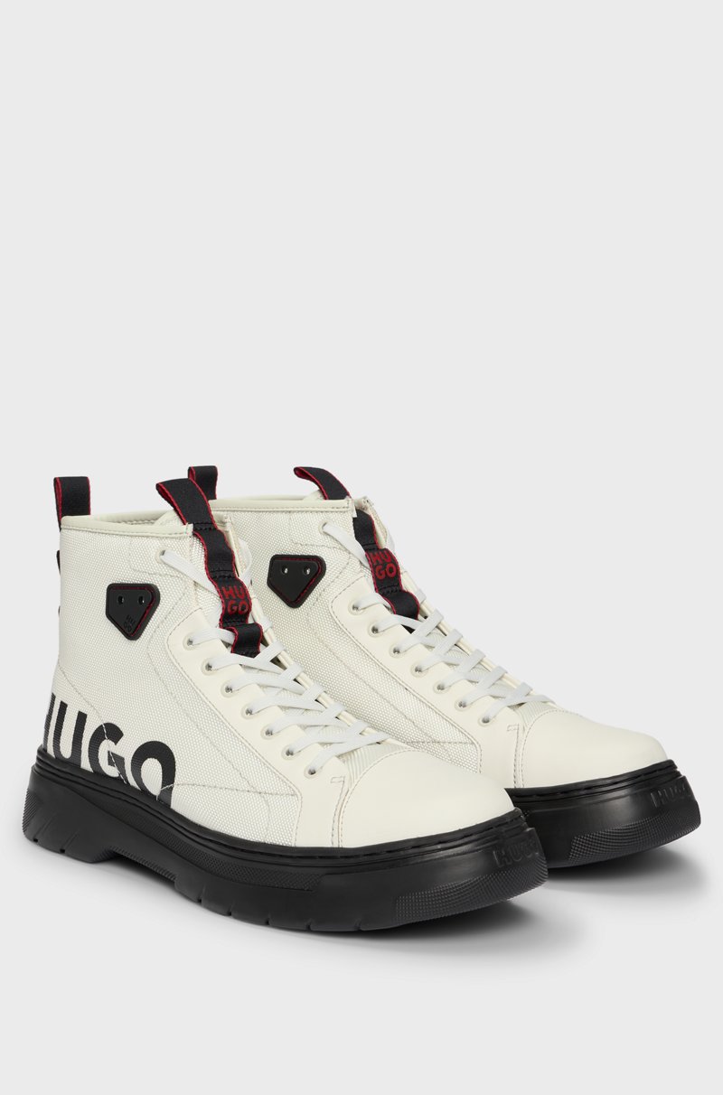 Hugo Boss Botas con cordones y logo de efecto brillante