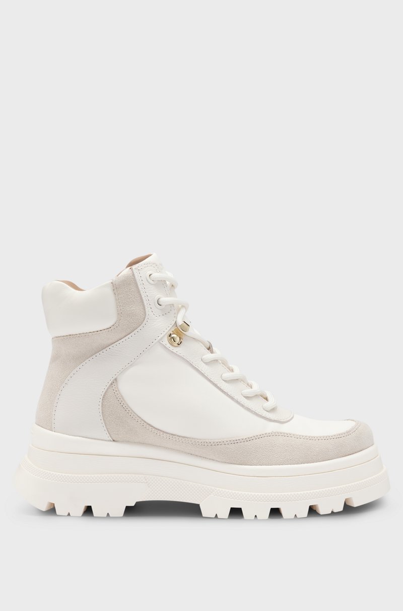 Hugo Boss Botas De Piel Con Cordones Y Ribetes En Contraste