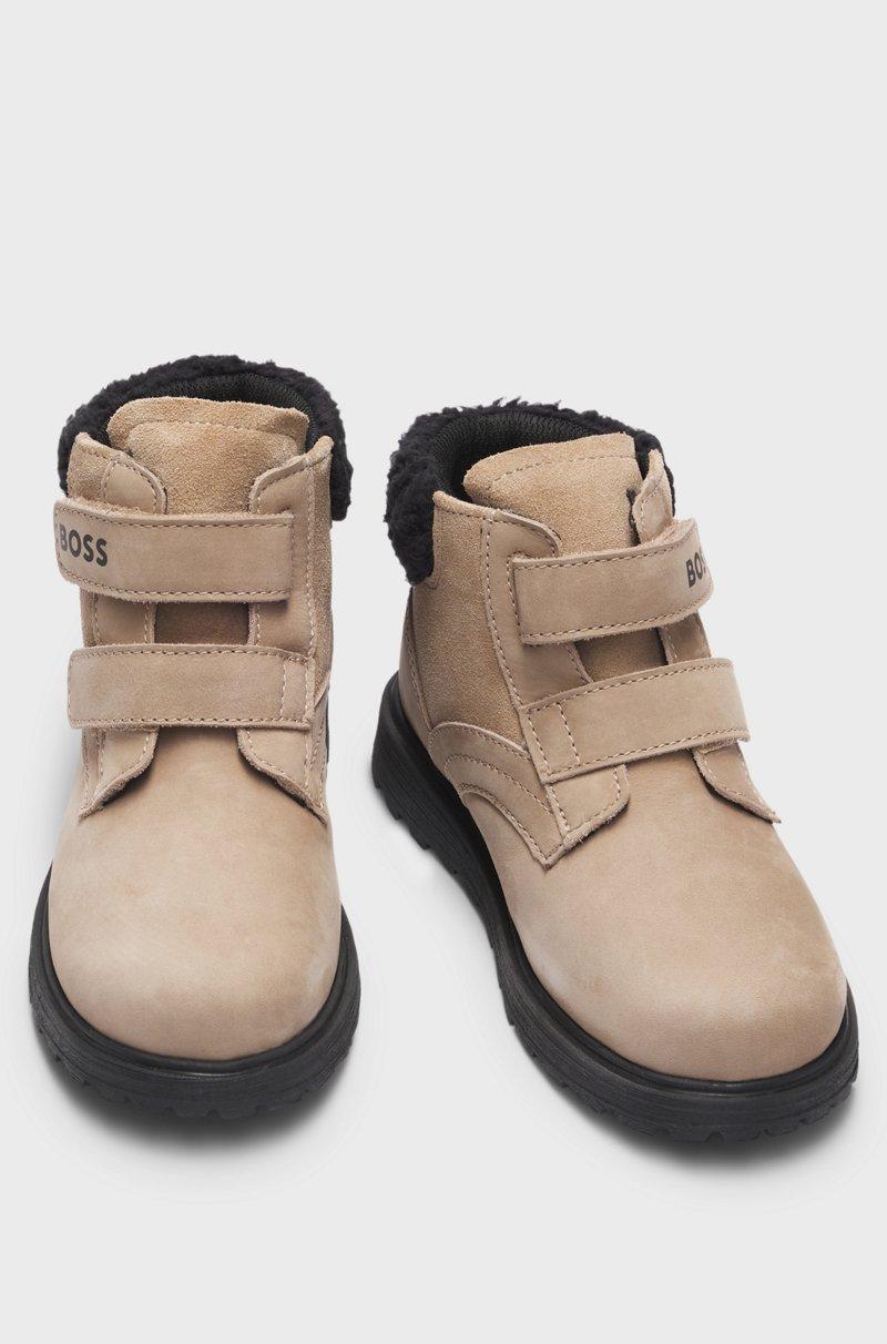 Hugo Boss Botas De Piel Para Niños Con Cuello De Piel De Cordero Sintética