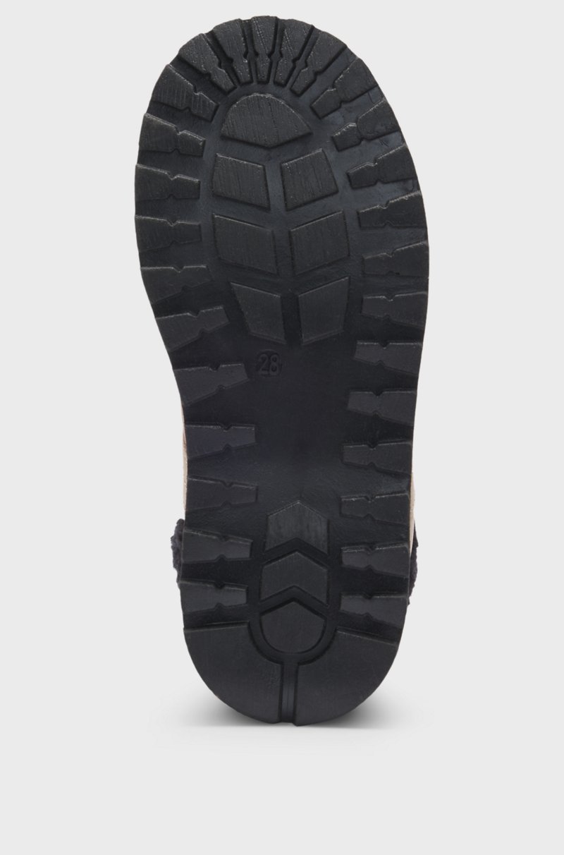 Hugo Boss Botas De Piel Para Niños Con Cuello De Piel De Cordero Sintética