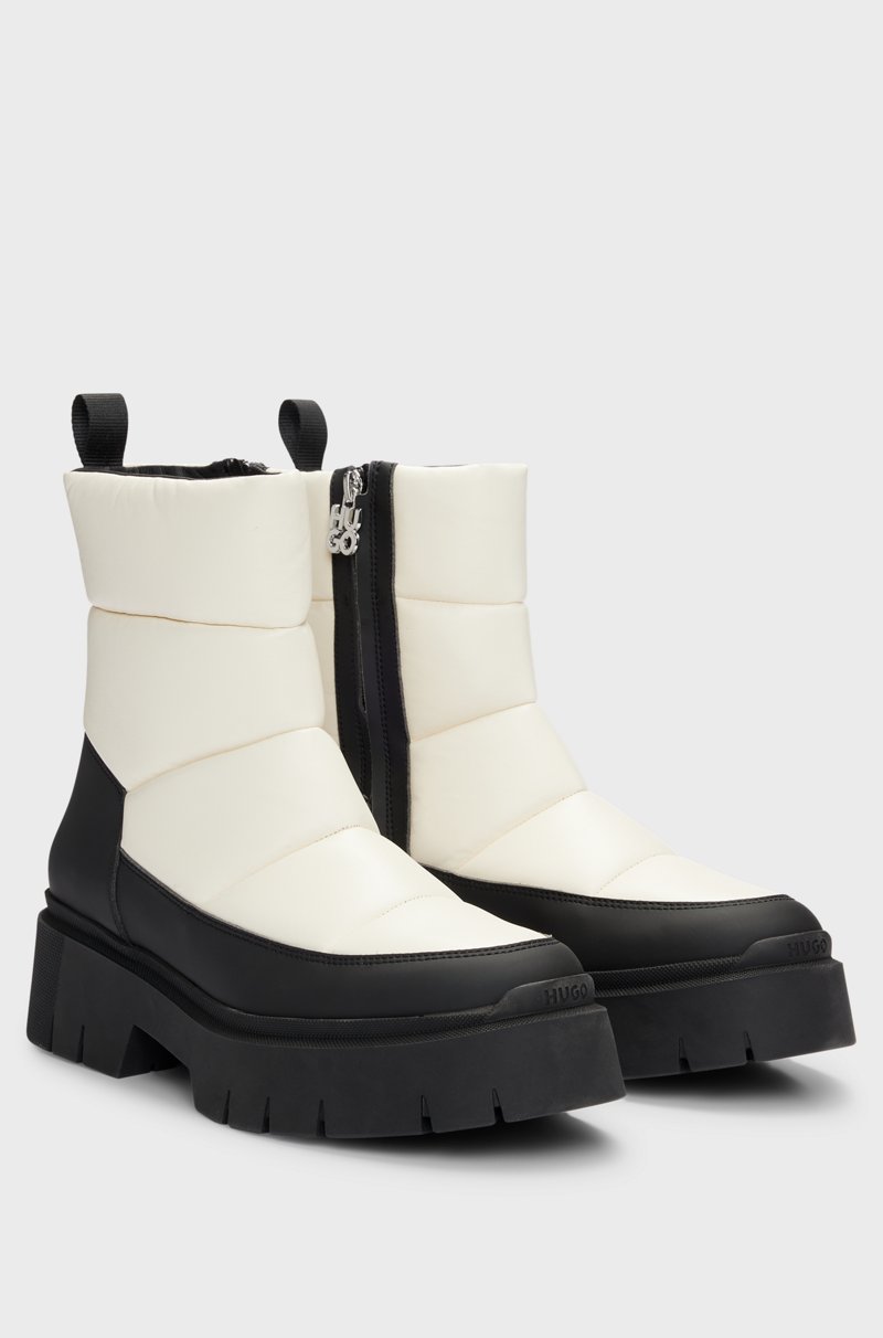 Hugo Boss Botas de piel sintética con efecto guateado