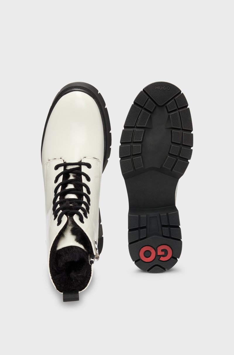 Hugo Boss Botas De Piel Sintética Con Logo En El Cursor De La Cremallera