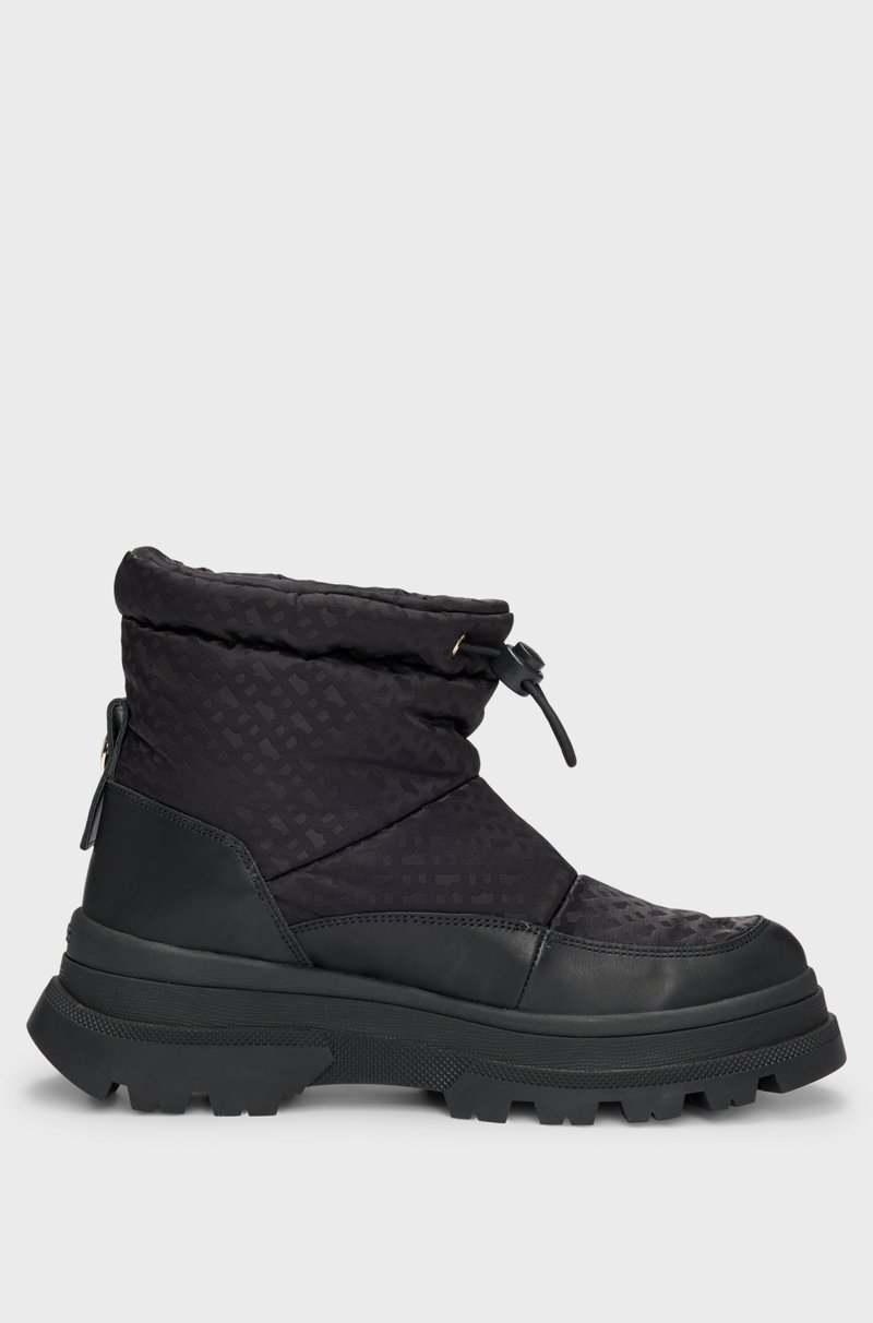 Hugo Boss Botas Slim Fit Con Motivo De Monogramas Y Apliques De Piel