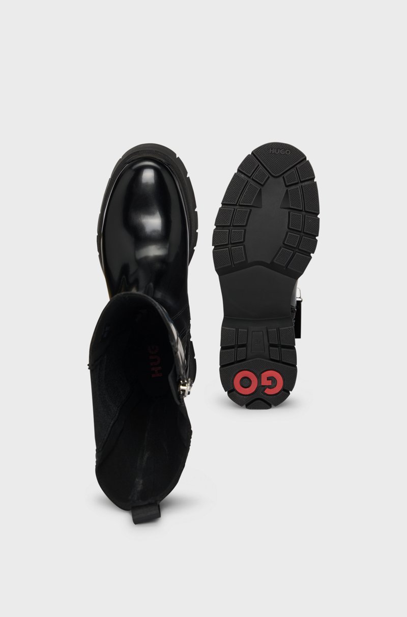 Hugo Boss Botines Chelsea Con Caña Hasta La Rodilla En Piel Sintética