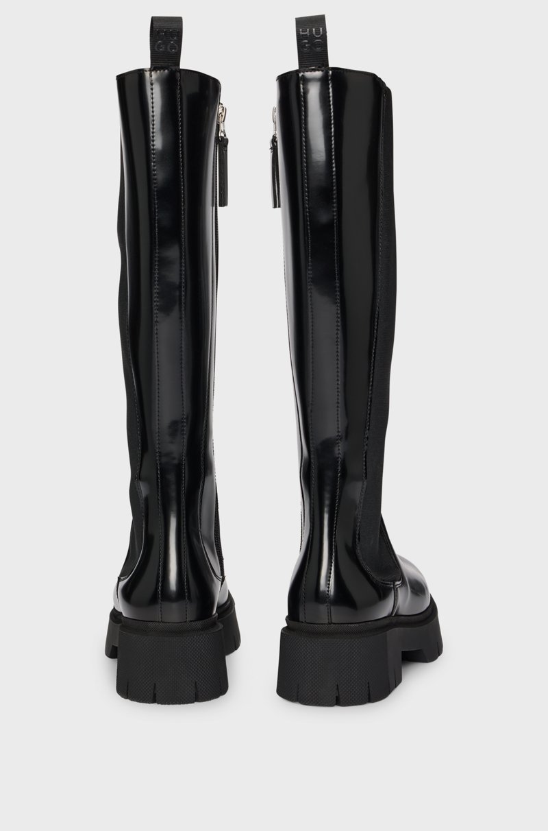 Hugo Boss Botines Chelsea Con Caña Hasta La Rodilla En Piel Sintética