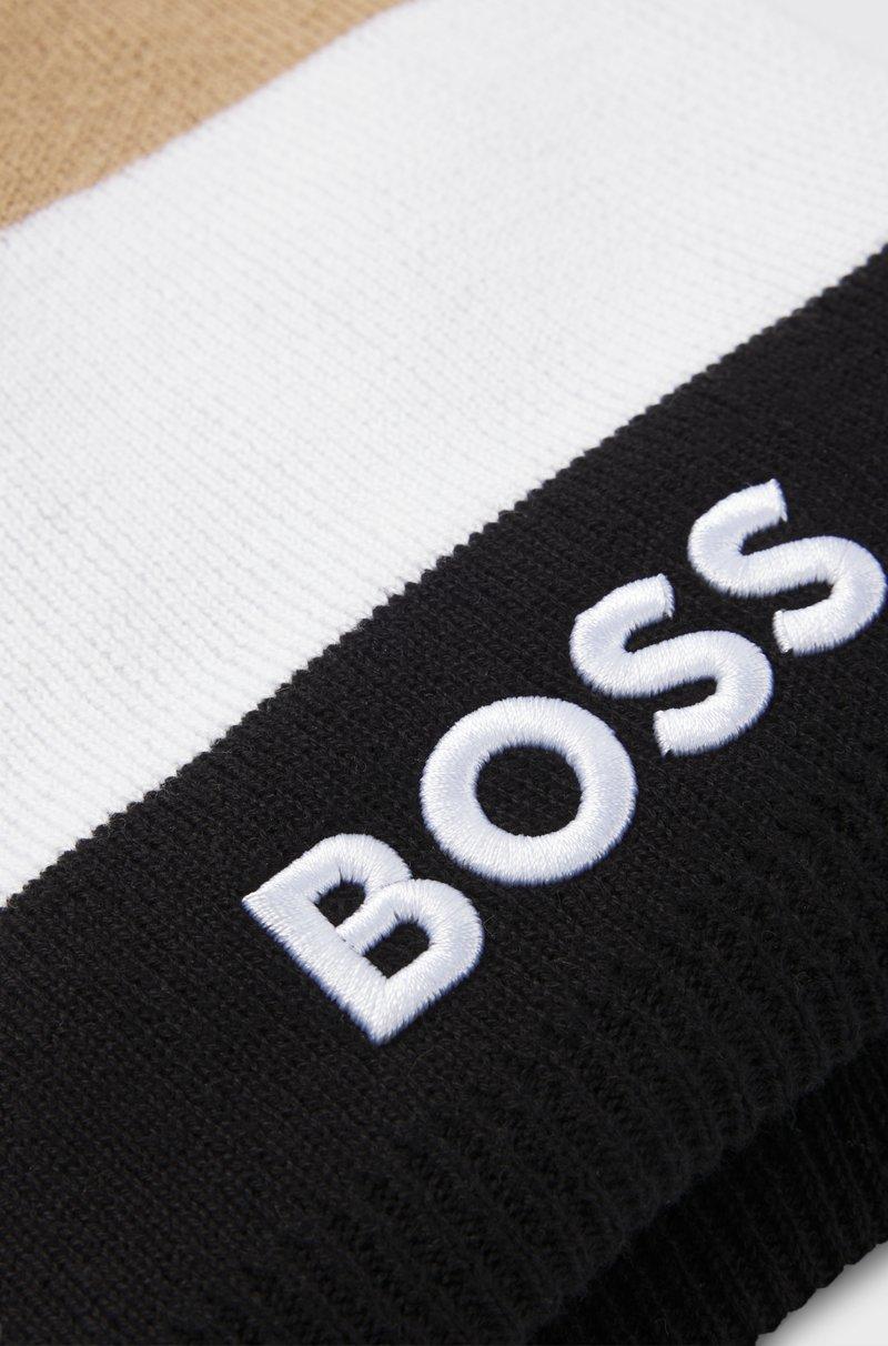 Hugo Boss Braga De Cuello Para Niños Con Rayas De La Marca Y Logo Bordado
