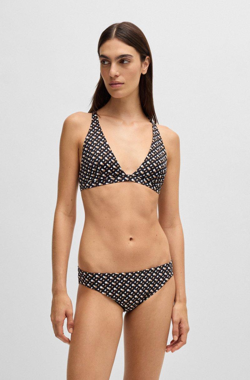 Hugo Boss Braguita De Bikini Con Estampado De Monograma Y Colgante Con Logo