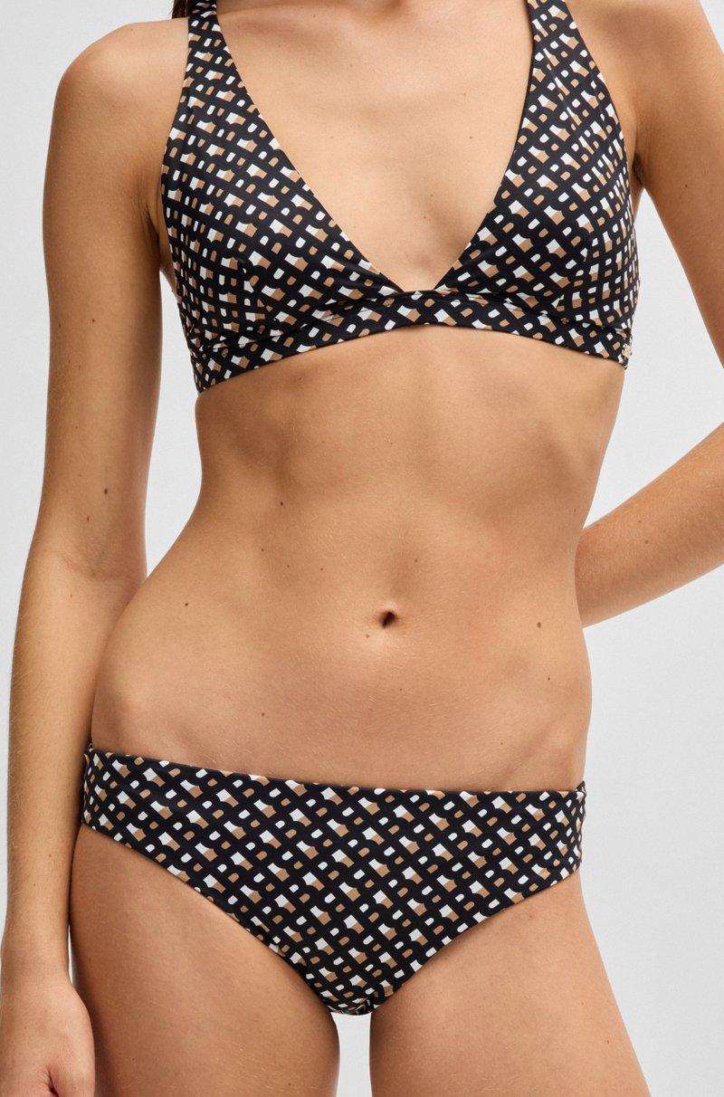 Hugo Boss Braguita de bikini con estampado de monograma y colgante con logo