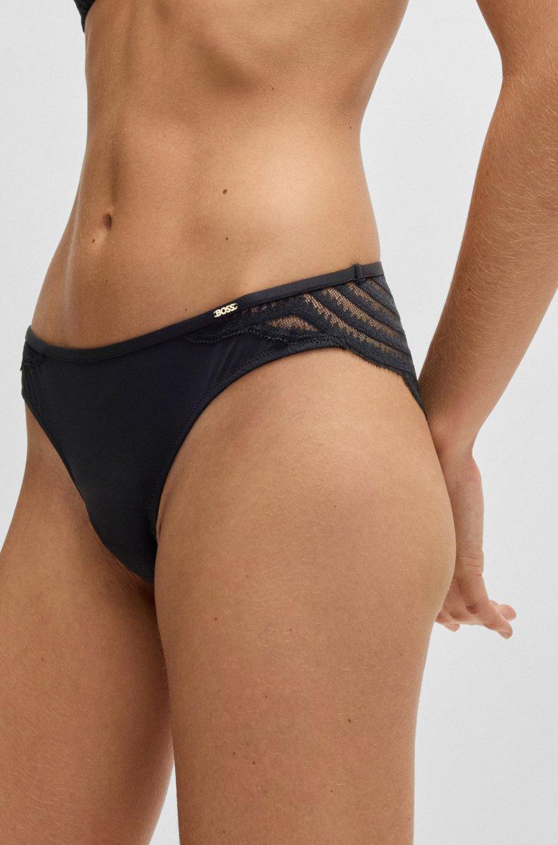 Hugo Boss Braguitas Con Ribete De Encaje Y Detalle De Logo