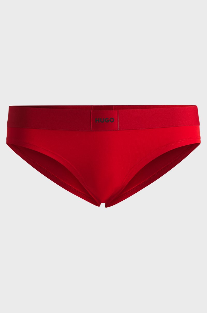Hugo Boss Braguitas De Algodón Elástico Con Etiqueta Con Logo Roja