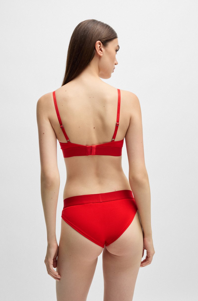 Hugo Boss Braguitas De Algodón Elástico Con Etiqueta Con Logo Roja