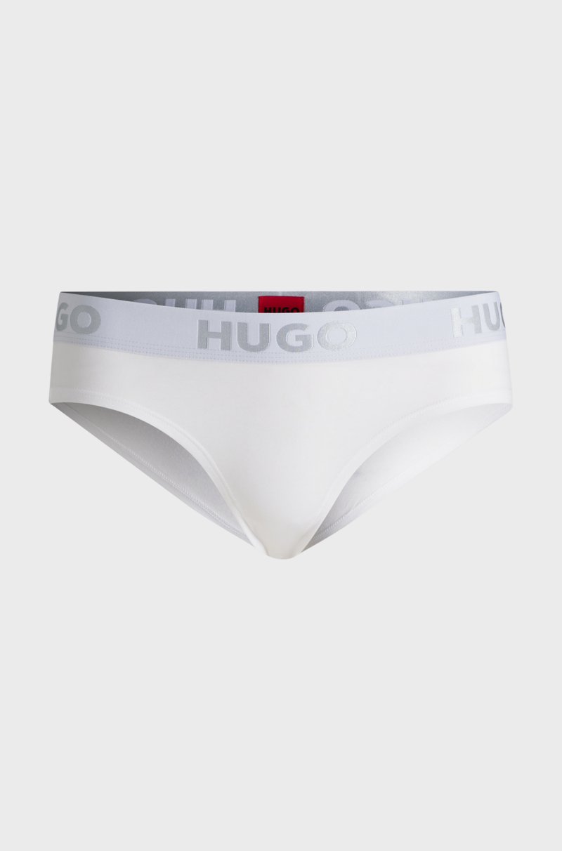 Hugo Boss Braguitas De Algodón Elástico Con Logo En La Cintura