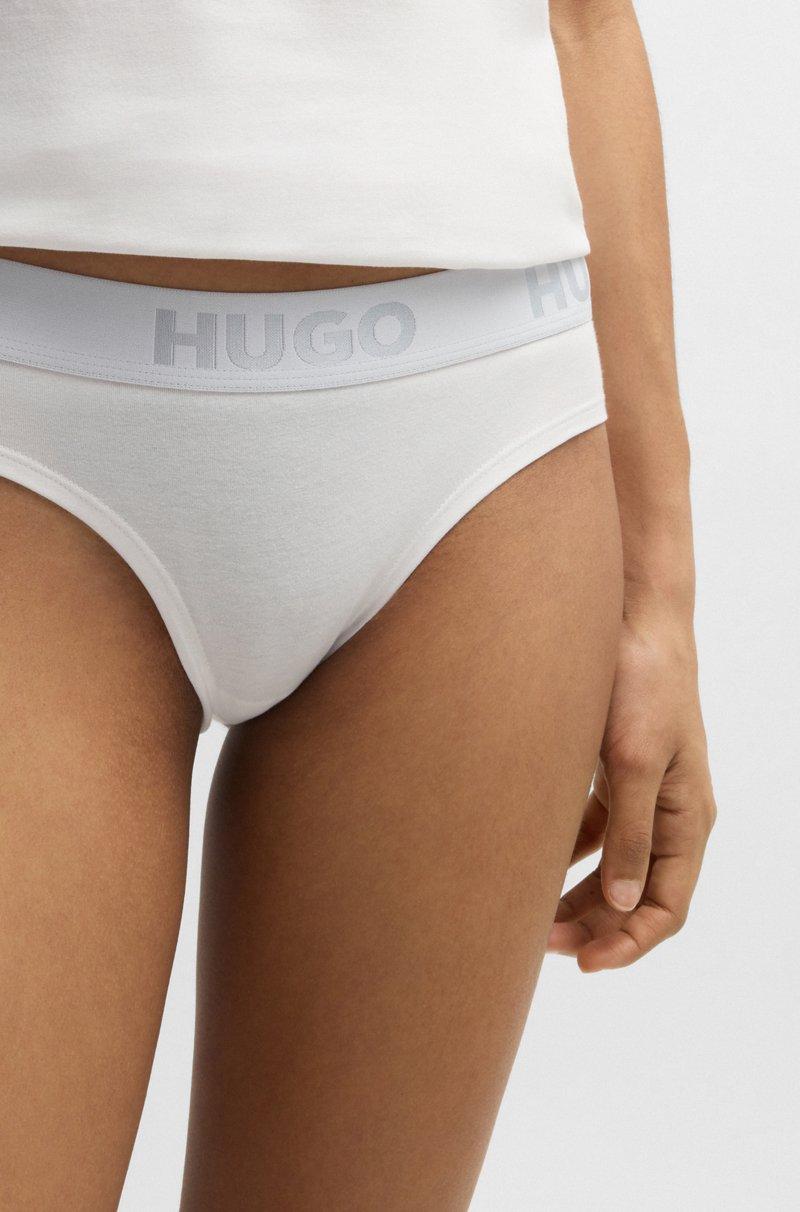 Hugo Boss Braguitas De Algodón Elástico Con Logo En La Cintura