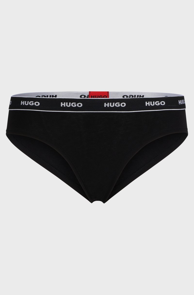 Hugo Boss Braguitas De Algodón Elástico Con Logos En La Cintura
