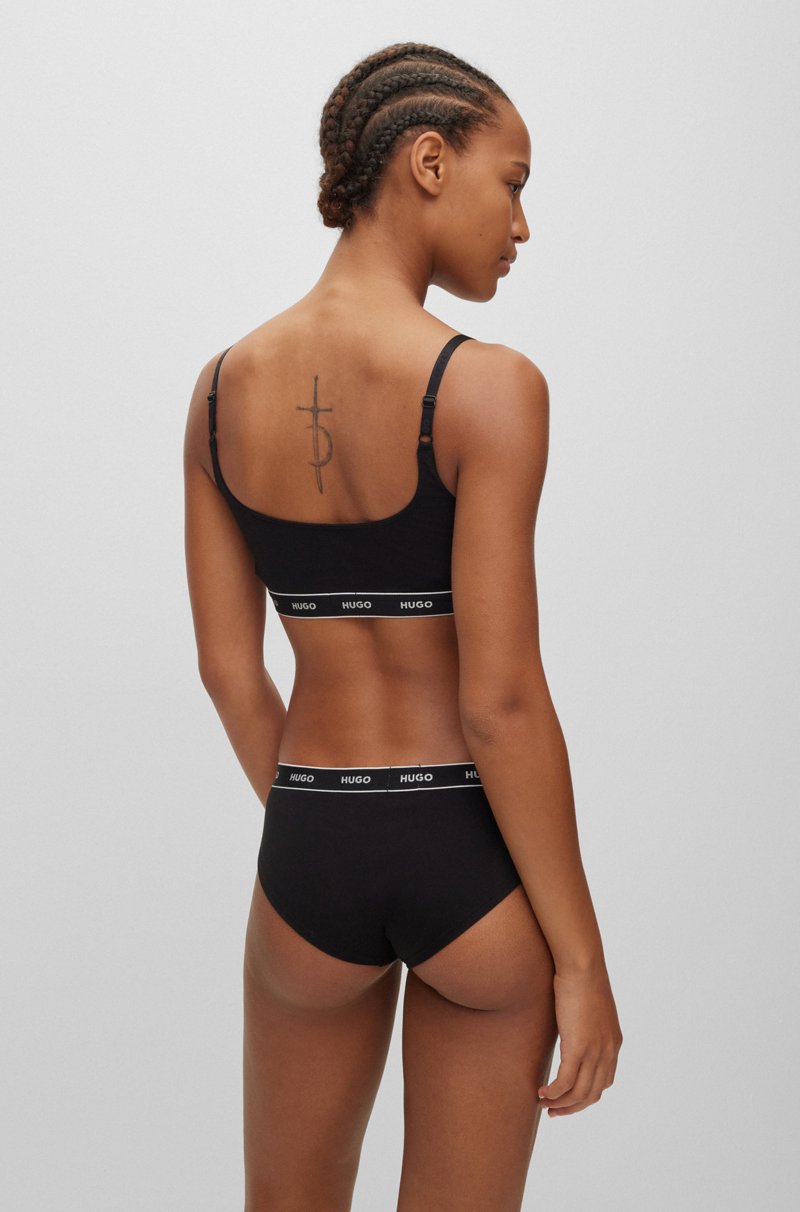 Hugo Boss Braguitas De Algodón Elástico Con Logos En La Cintura