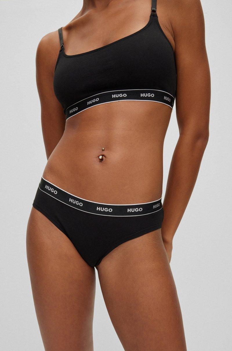 Hugo Boss Braguitas De Algodón Elástico Con Logos En La Cintura