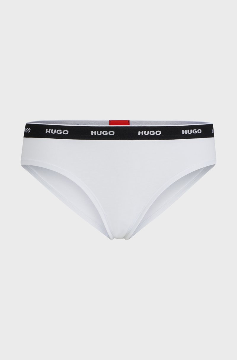 Hugo Boss Braguitas De Algodón Elástico Con Logos En La Cintura