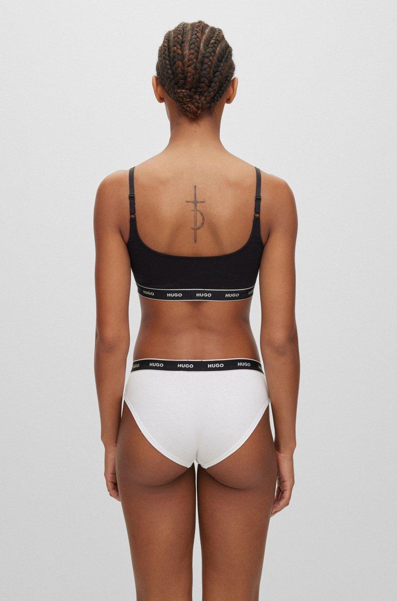 Hugo Boss Braguitas De Algodón Elástico Con Logos En La Cintura