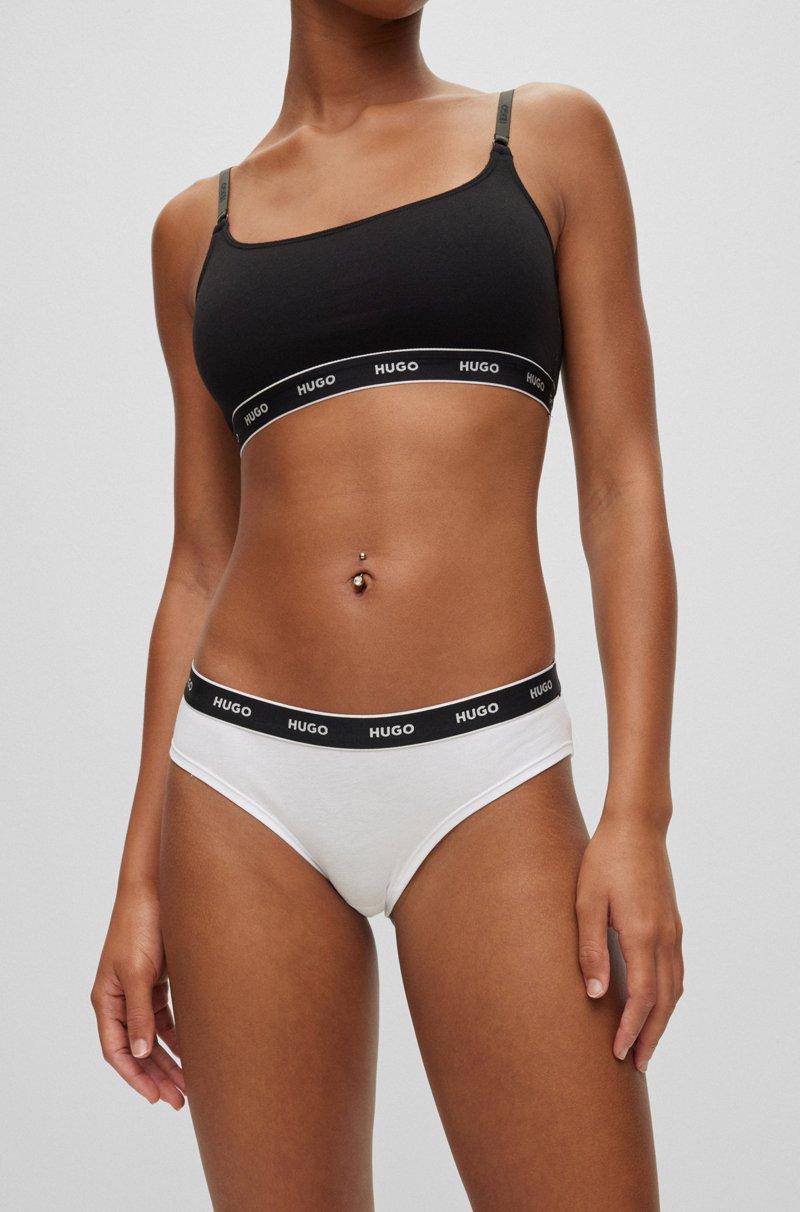 Hugo Boss Braguitas De Algodón Elástico Con Logos En La Cintura