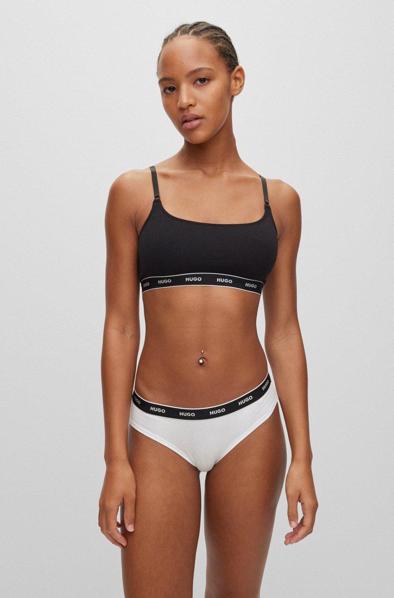 Hugo Boss Braguitas De Algodón Elástico Con Logos En La Cintura