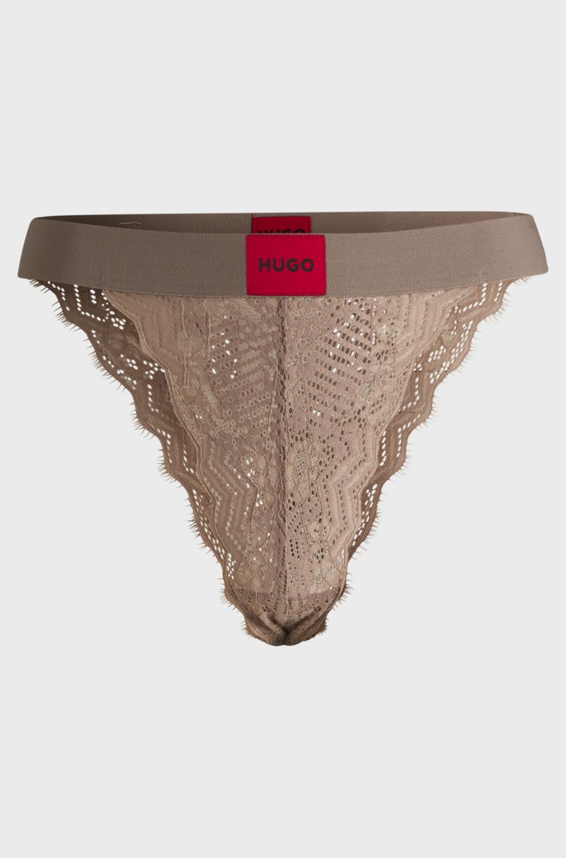 Hugo Boss Braguitas De Encaje Elástico Con Logo En La Cintura