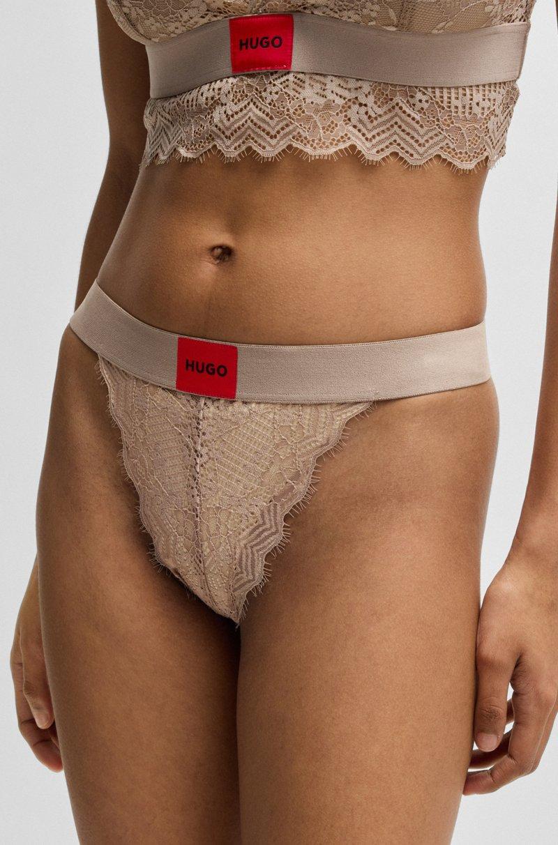 Hugo Boss Braguitas De Encaje Elástico Con Logo En La Cintura