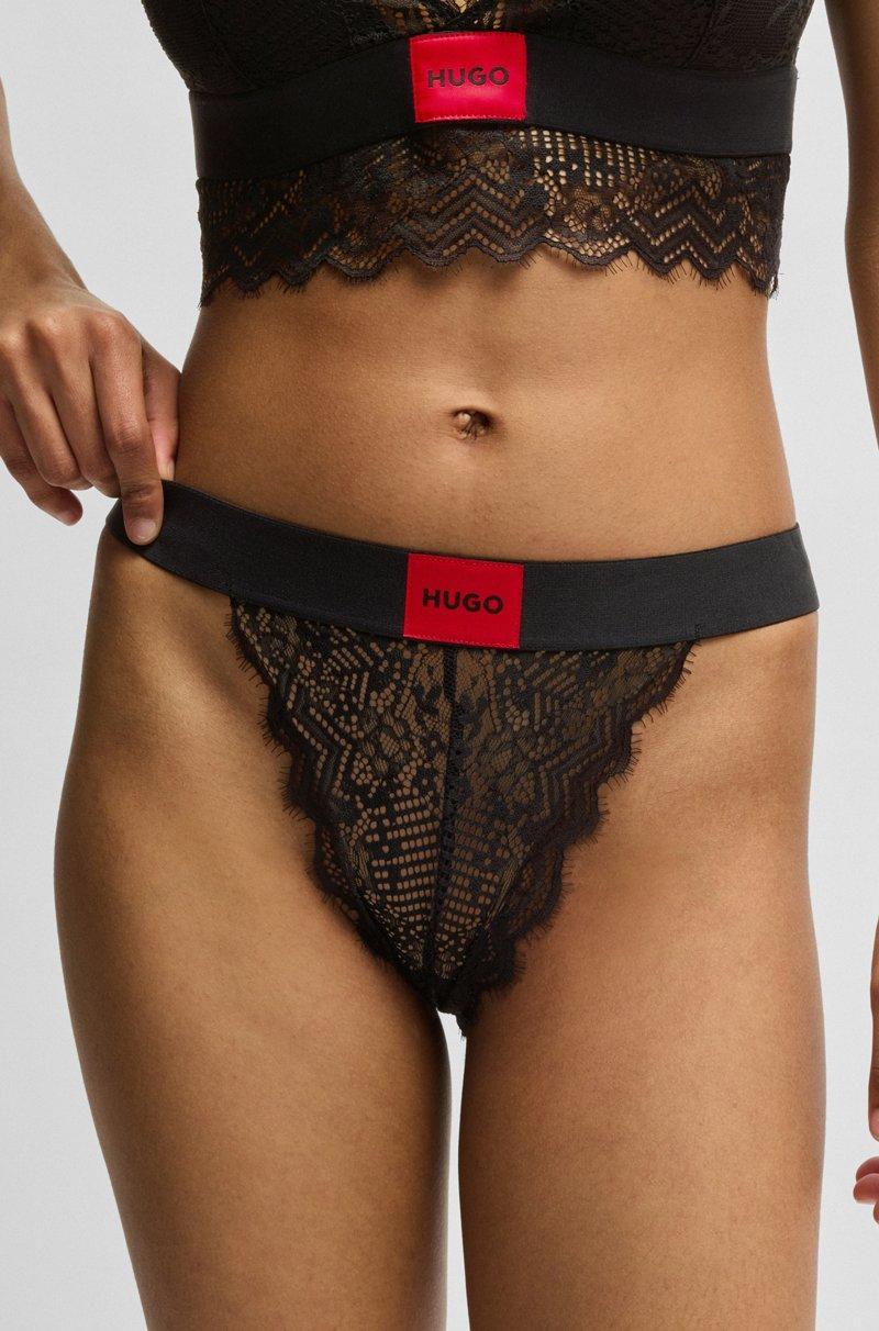 Hugo Boss Braguitas De Encaje Elástico Con Logo En La Cintura