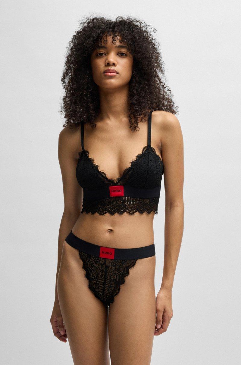Hugo Boss Braguitas de encaje elástico con logo en la cintura