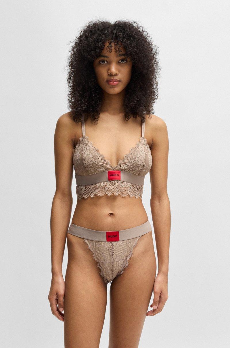 Hugo Boss Braguitas de encaje elástico con logo en la cintura