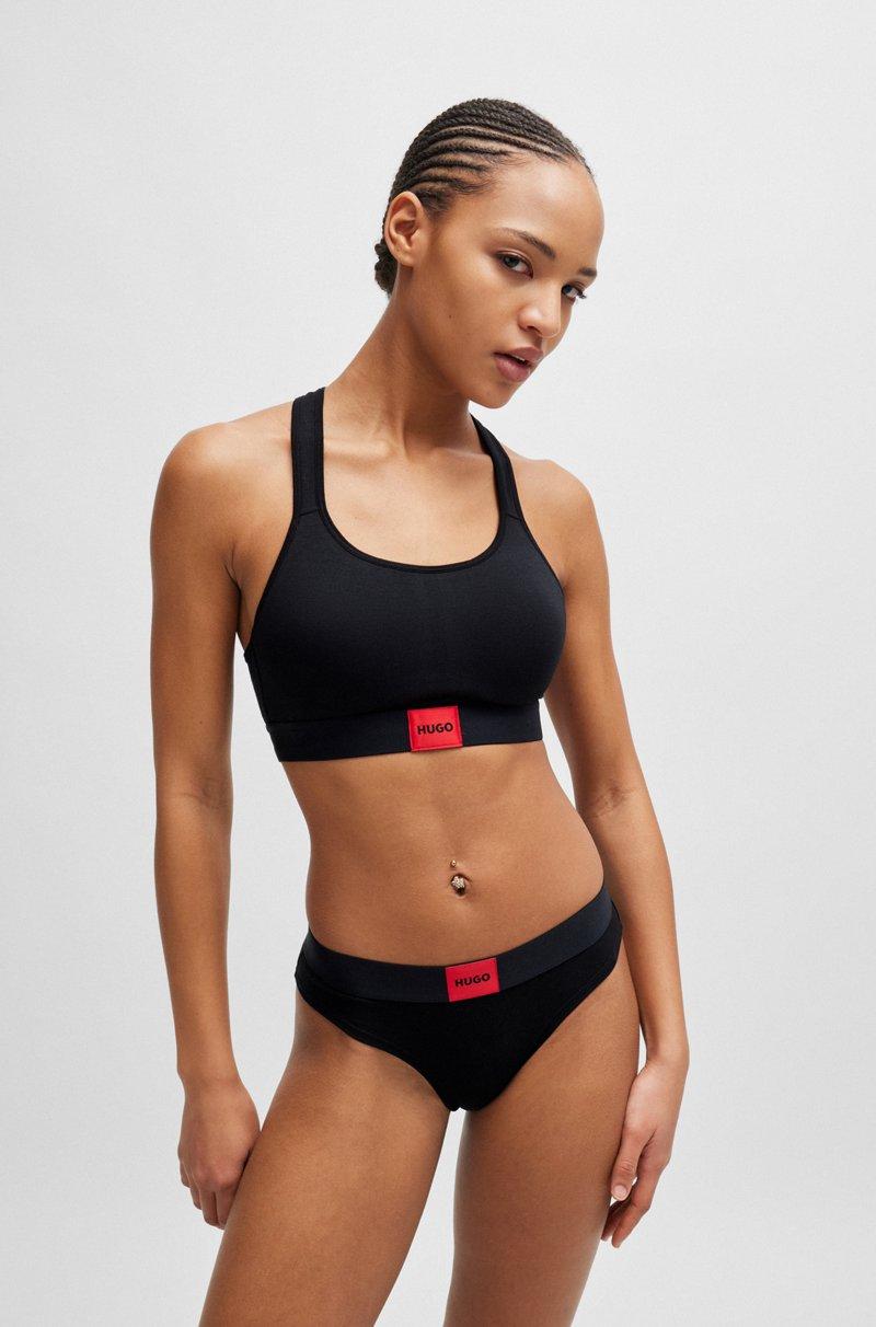 Hugo Boss Braguitas de tiro medio en algodón elástico con etiqueta con logo