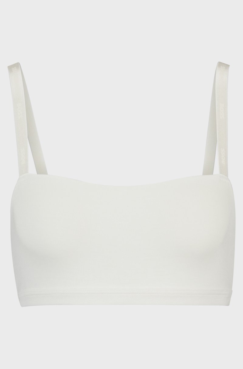 Hugo Boss Bralette De Punto Elástico Con Tirantes De La Marca