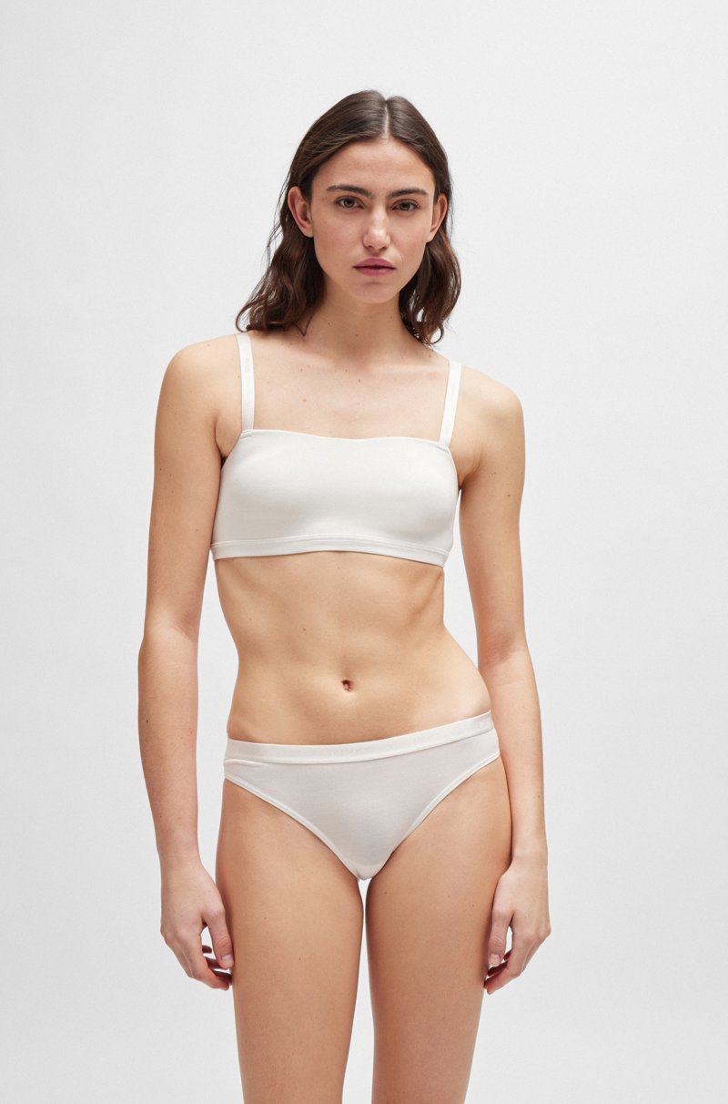 Hugo Boss Bralette De Punto Elástico Con Tirantes De La Marca
