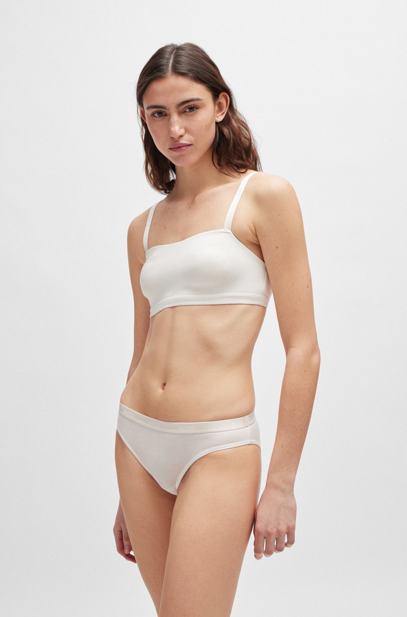 Hugo Boss Bralette de punto elástico con tirantes de la marca