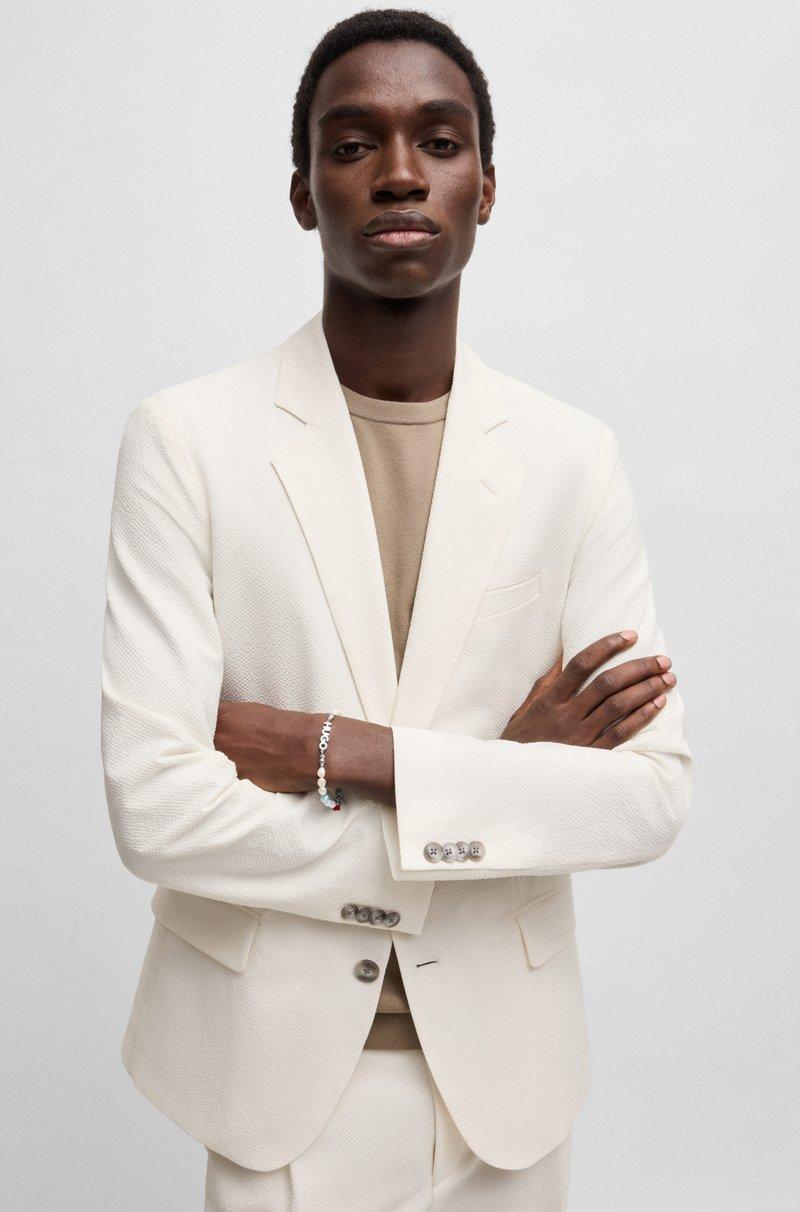 Hugo Boss Brazalete Con Logo Perlas Y Piedras De Colores