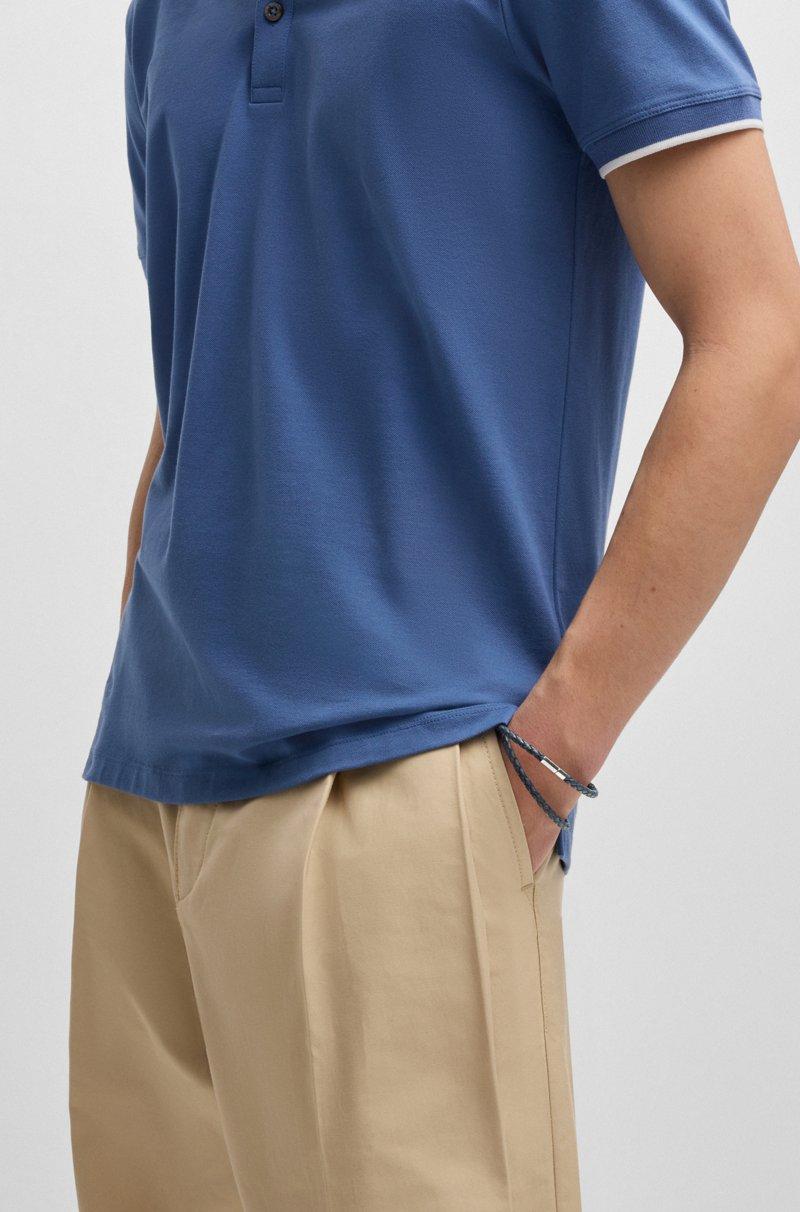 Hugo Boss Brazalete Doble De Piel Trenzada Con Logo En El Cierre Metálico