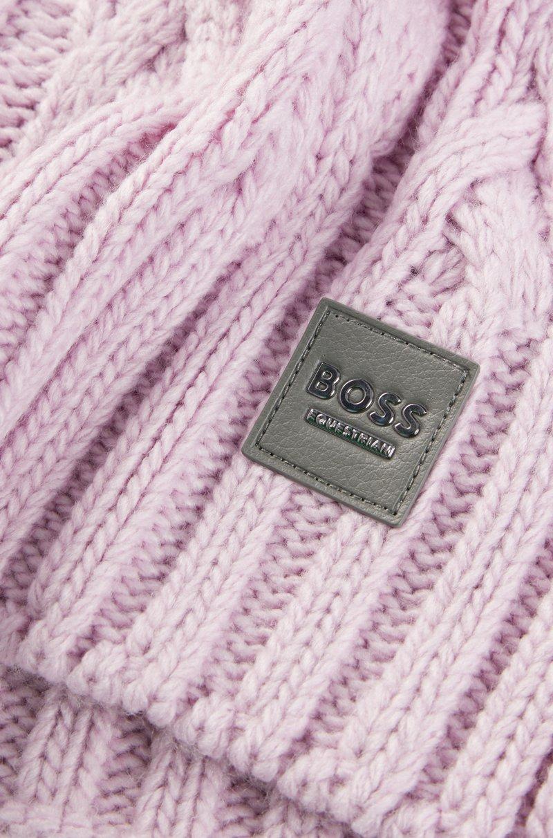 Hugo Boss Bufanda De Equitación En Punto Trenzado Con Parche De Logo