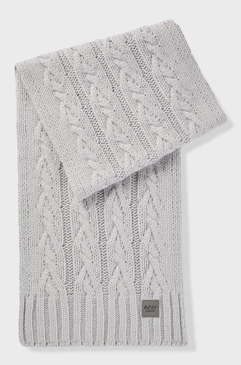 Hugo Boss Bufanda De Equitación En Punto Trenzado Con Parche De Logo