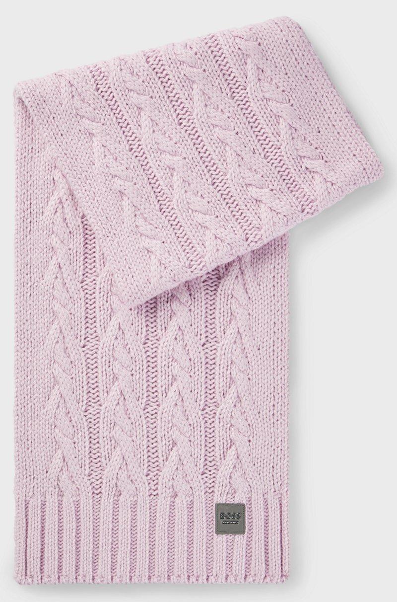 Hugo Boss Bufanda de equitación en punto trenzado con parche de logo