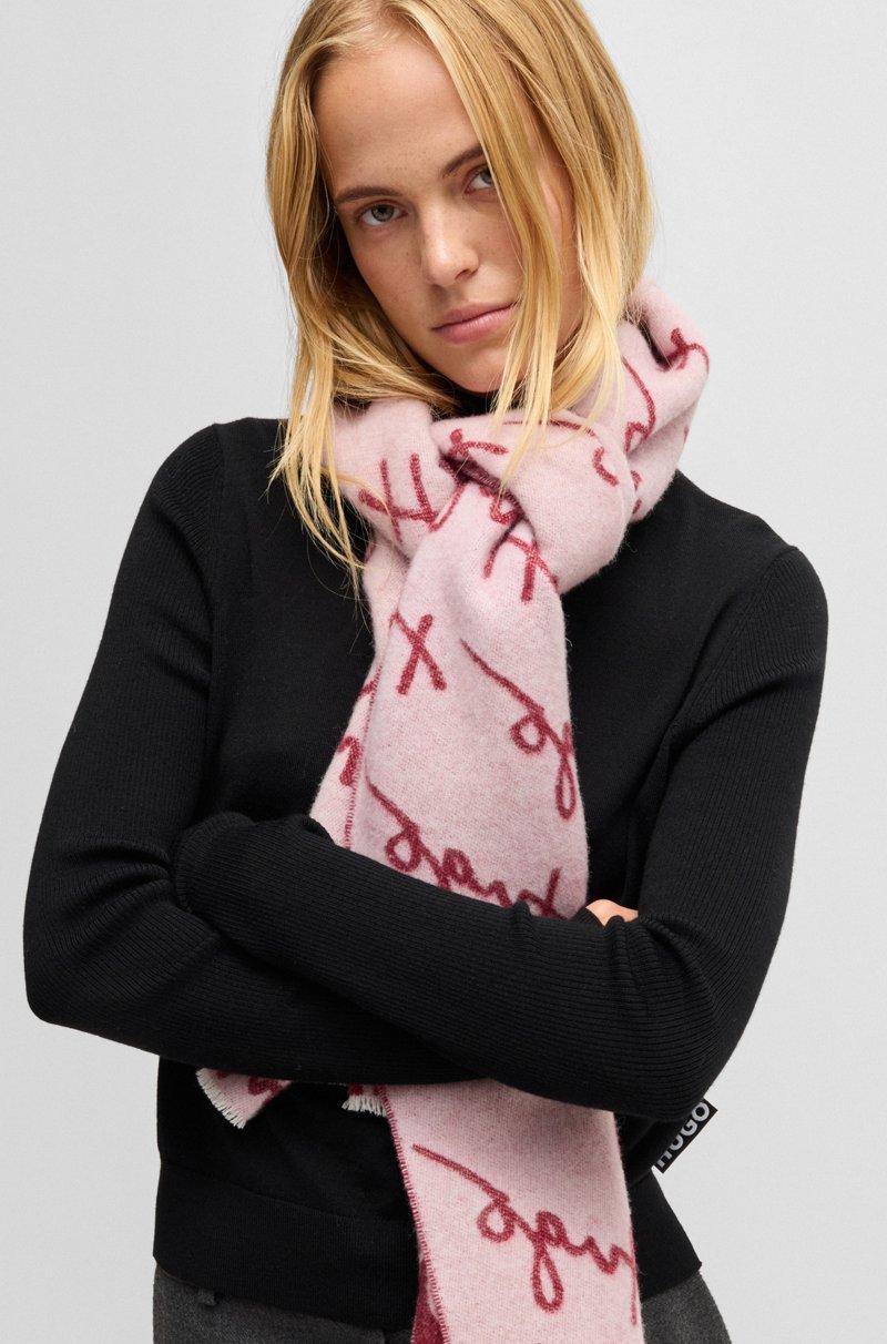 Hugo Boss Bufanda En Mezcla De Lana Con Detalle De Logo