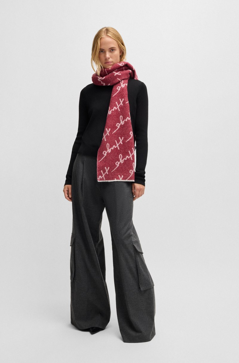 Hugo Boss Bufanda En Mezcla De Lana Con Detalle De Logo