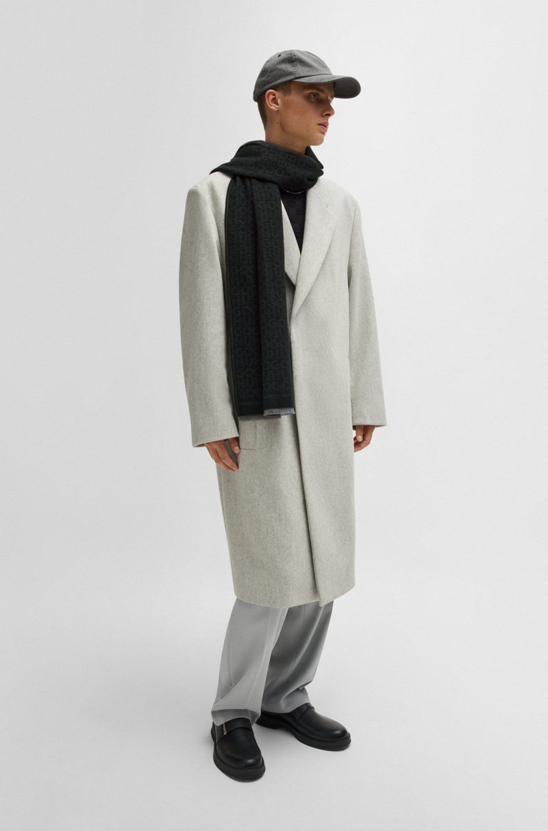 Hugo Boss Bufanda Tejida En Jacquard Con Logos Apilados De Raya Diplomática