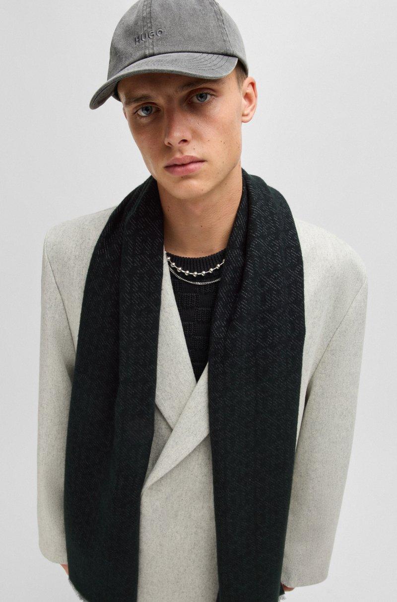 Hugo Boss Bufanda Tejida En Jacquard Con Logos Apilados De Raya Diplomática