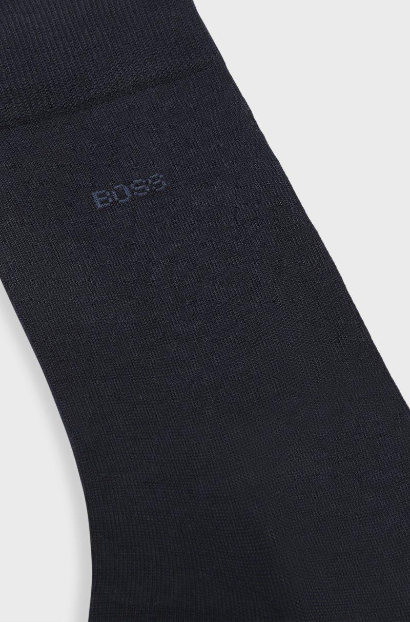 Hugo Boss Calcetines De Largo Normal En Algodón Egipcio Mercerizado Con Logo