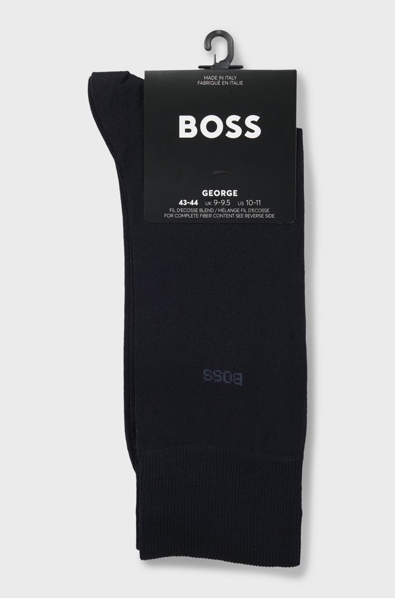 Hugo Boss Calcetines De Largo Normal En Algodón Egipcio Mercerizado Con Logo