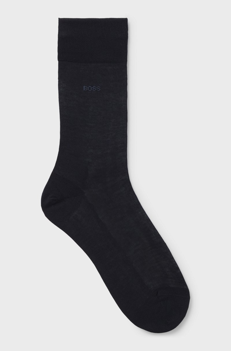 Hugo Boss Calcetines de largo normal en algodón egipcio mercerizado con logo