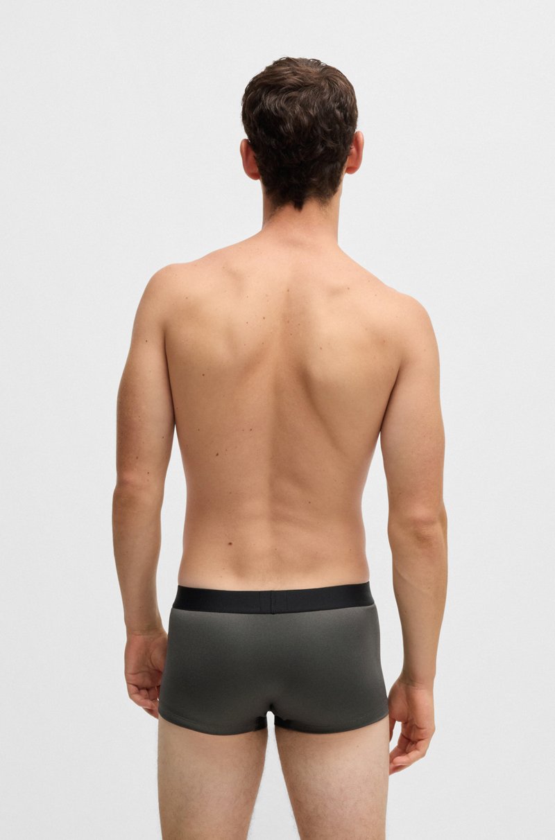 Hugo Boss Calzoncillos De Tiro Medio En Piqué Brillante Con Logo En La Cintura