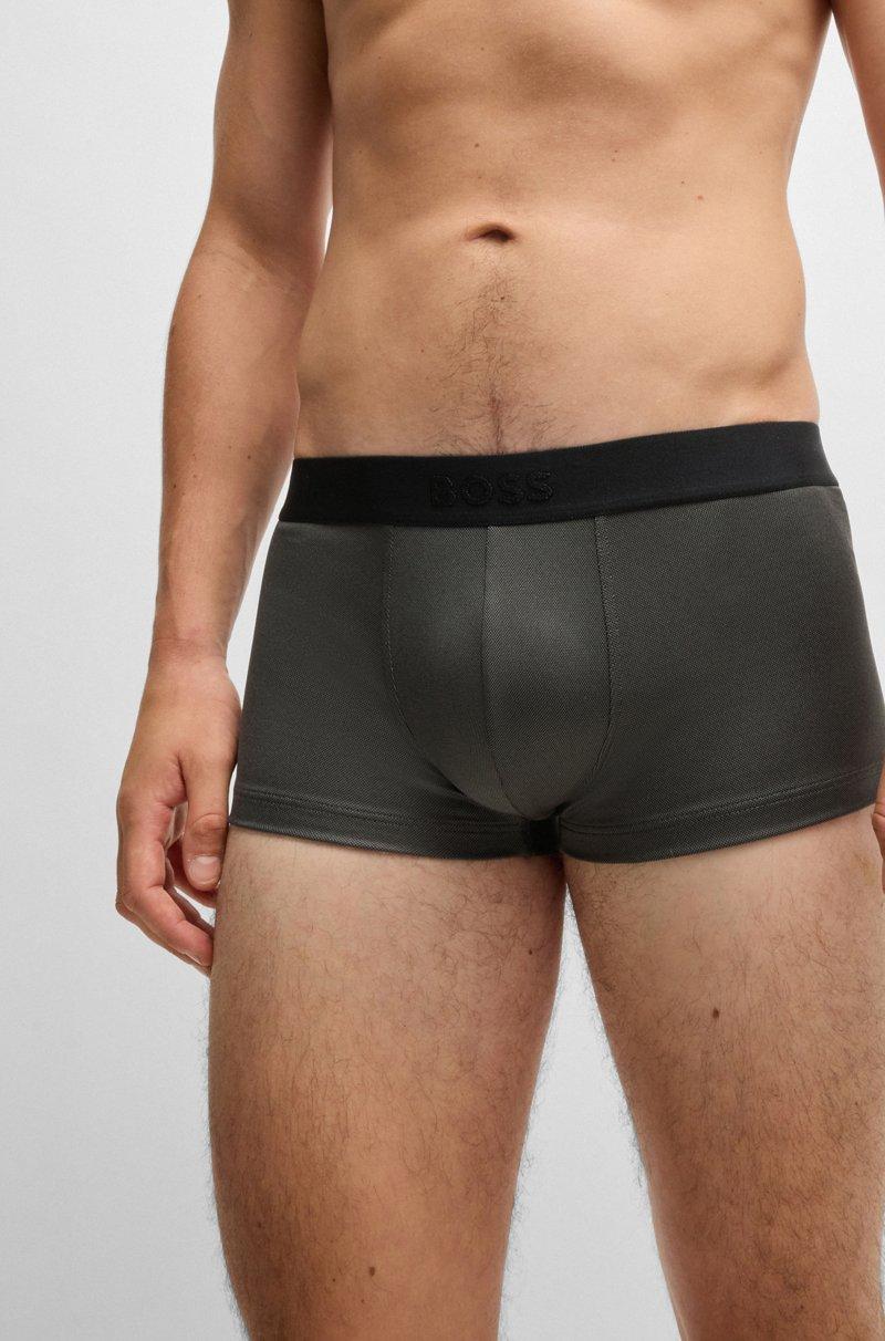 Hugo Boss Calzoncillos De Tiro Medio En Piqué Brillante Con Logo En La Cintura