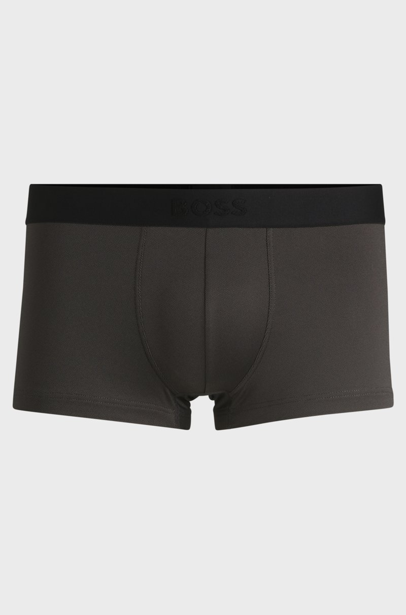 Hugo Boss Calzoncillos de tiro medio en piqué brillante con logo en la cintura