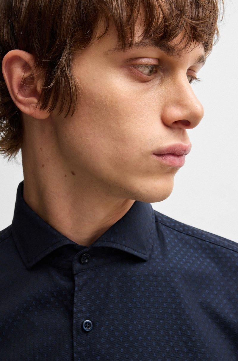 Hugo Boss Camisa Casual Fit De Algodón Con Estampado Con Textura