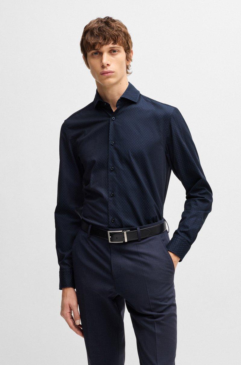 Hugo Boss Camisa casual fit de algodón con estampado con textura